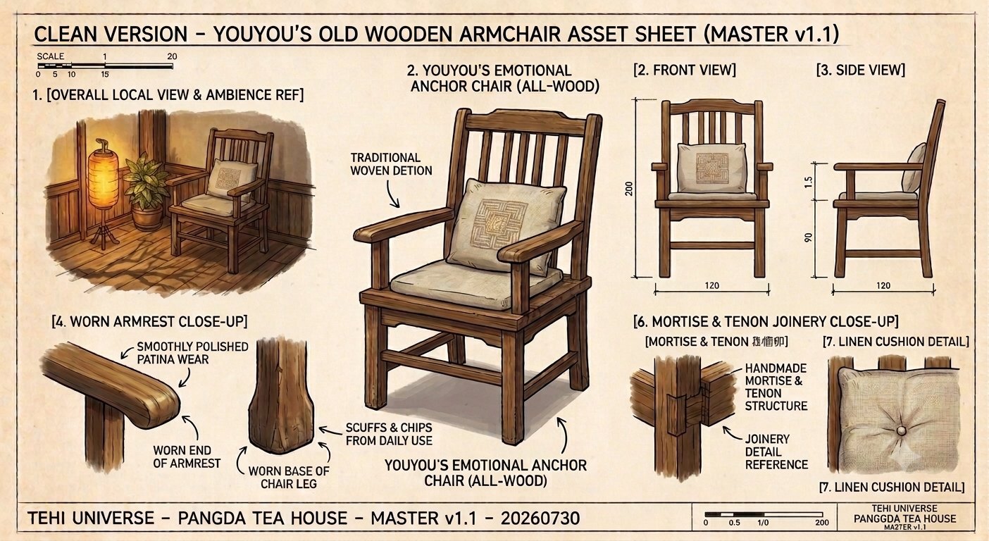 Single asset sheet for a chair