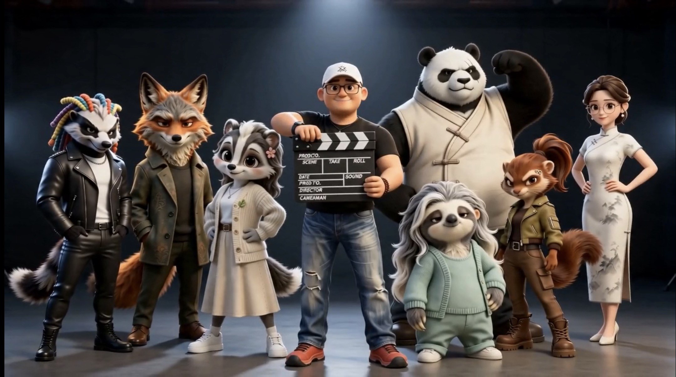 Eight core characters together